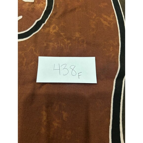 Handmade Blue Hand Rayon Scarf Brown Green Batik Pattern From Bali Indonesia - Picture 8 of 8